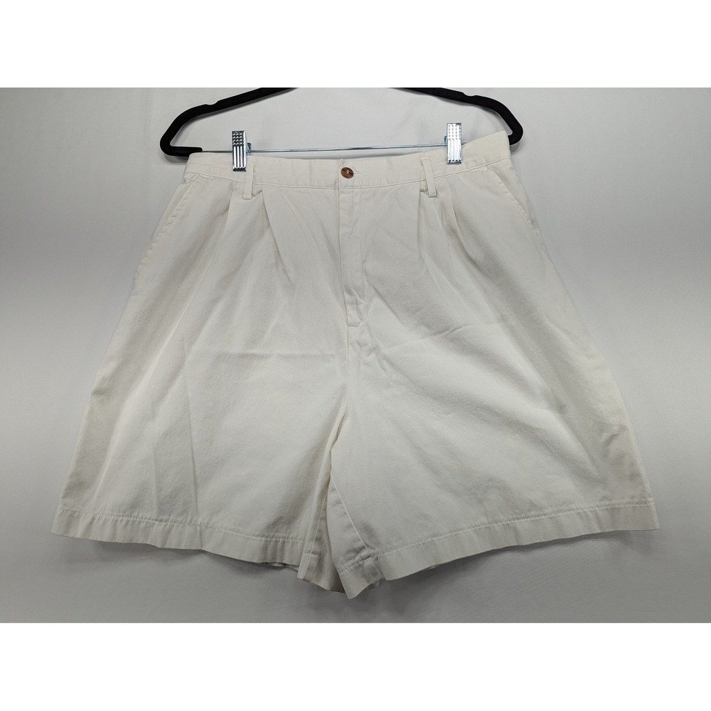 Essentials Classic Loafers Womens 16 White Pleated High‎ Rise Cotton Shorts 90s